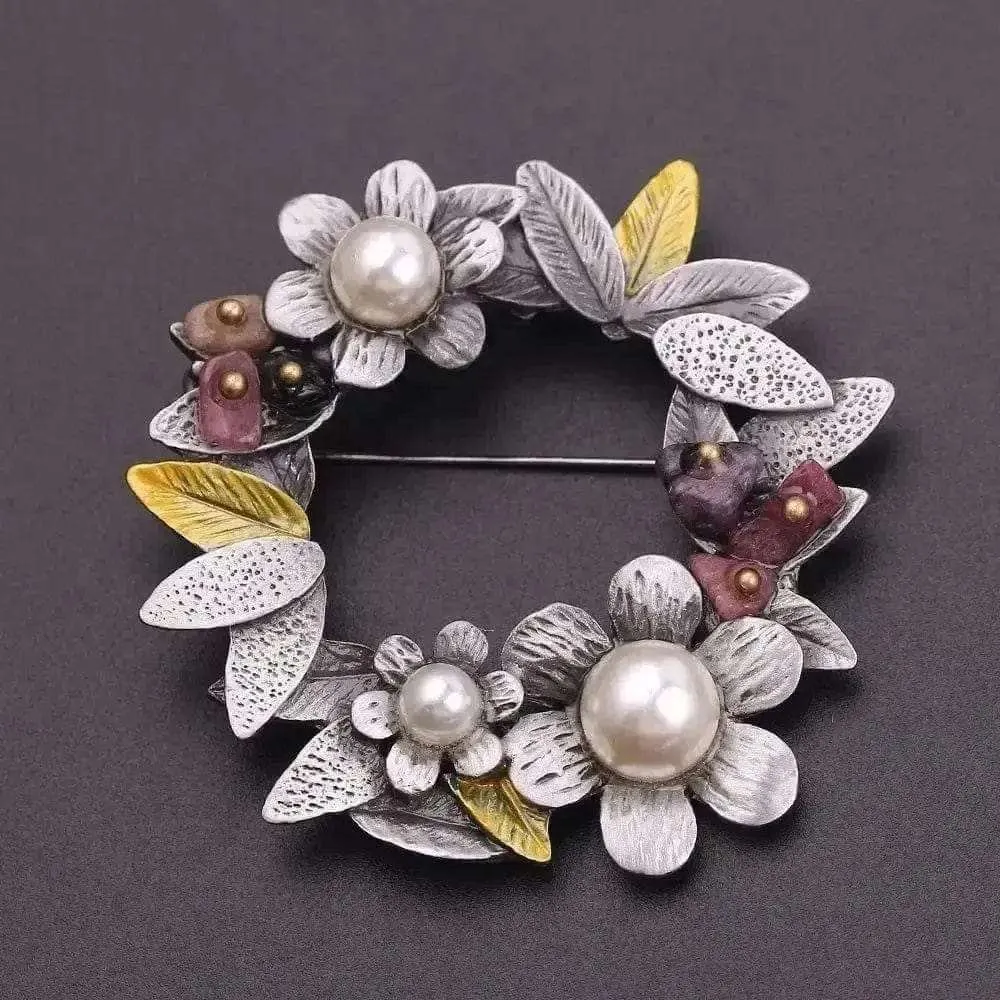 🌟 Classic Vintage Pearl Wreath Brooch - Festive Elegance Redefined 🌟