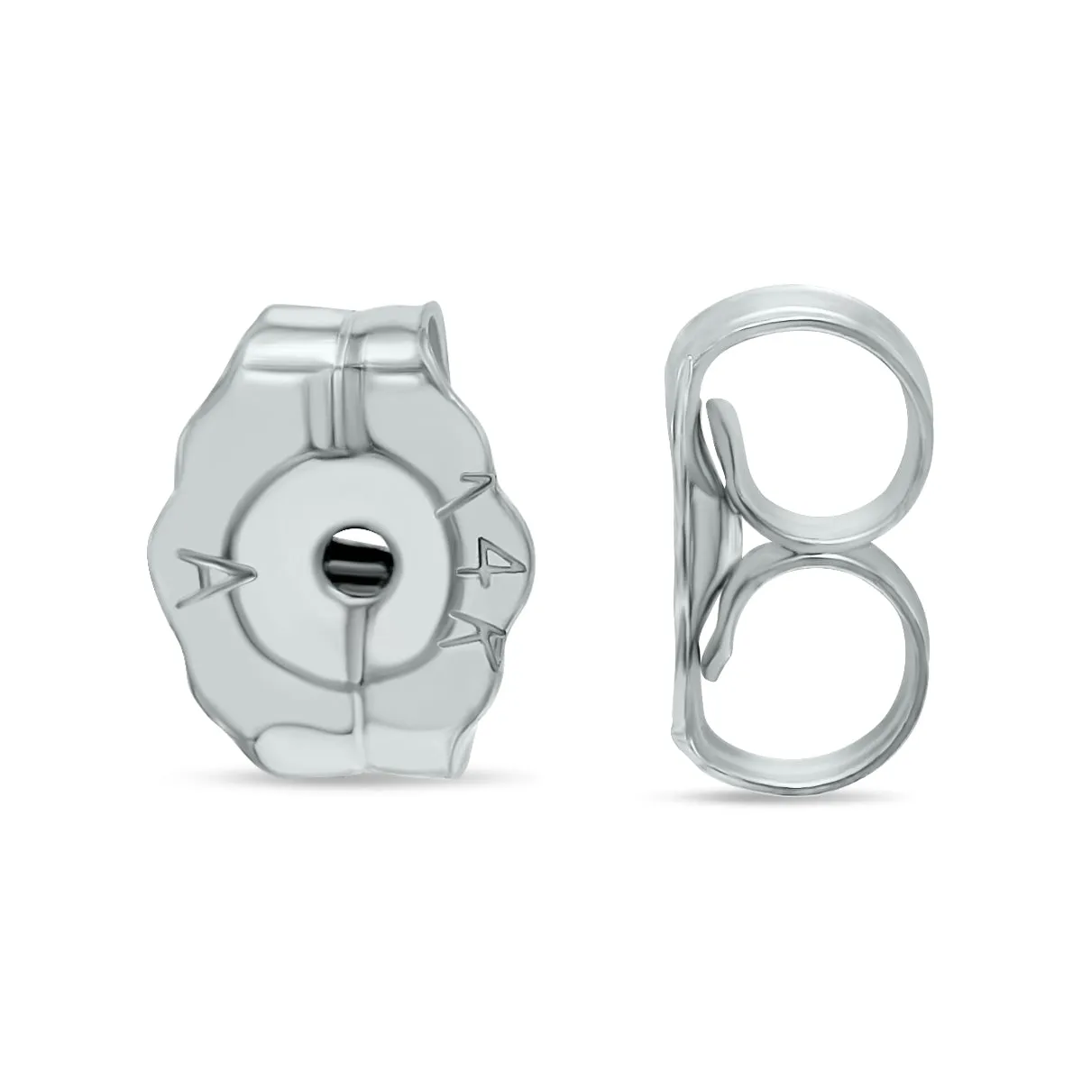 14K White Gold 4Mm Square Sapphire Gemstone Earrings