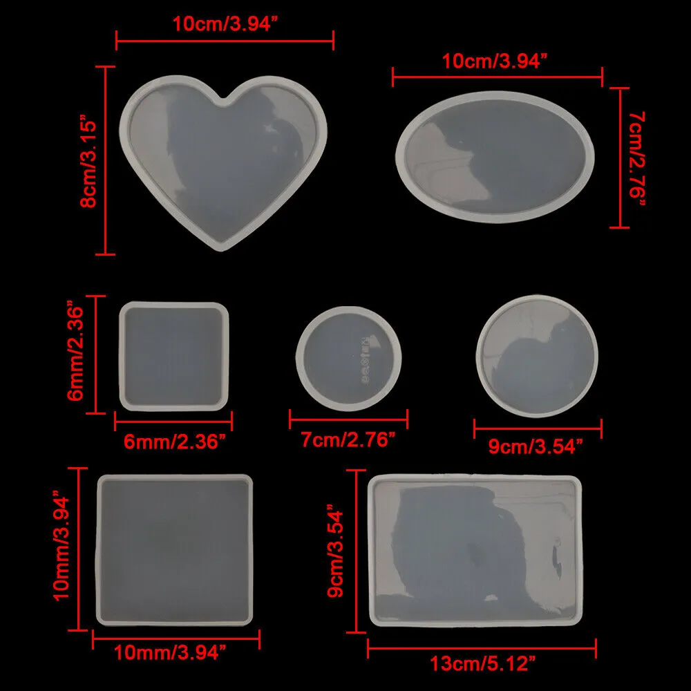 18pcs Coaster Cup Mat Mold Round Silicone Mould Kit for Craft | DIY Epoxy Resin Crafting