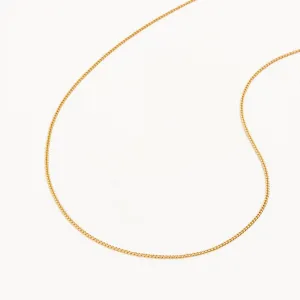 19" Fine Curb Chain Necklace Gold