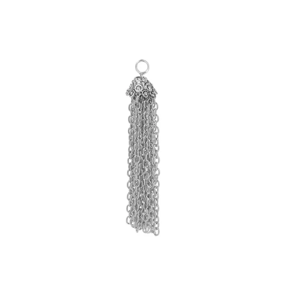 2 Pcs Tibetan Silver TASSEL LARGE LOOP CHAINS 69mm x 12mm Charms Pendants, Lead & Nickel Free Metal Charms Pendants Beads