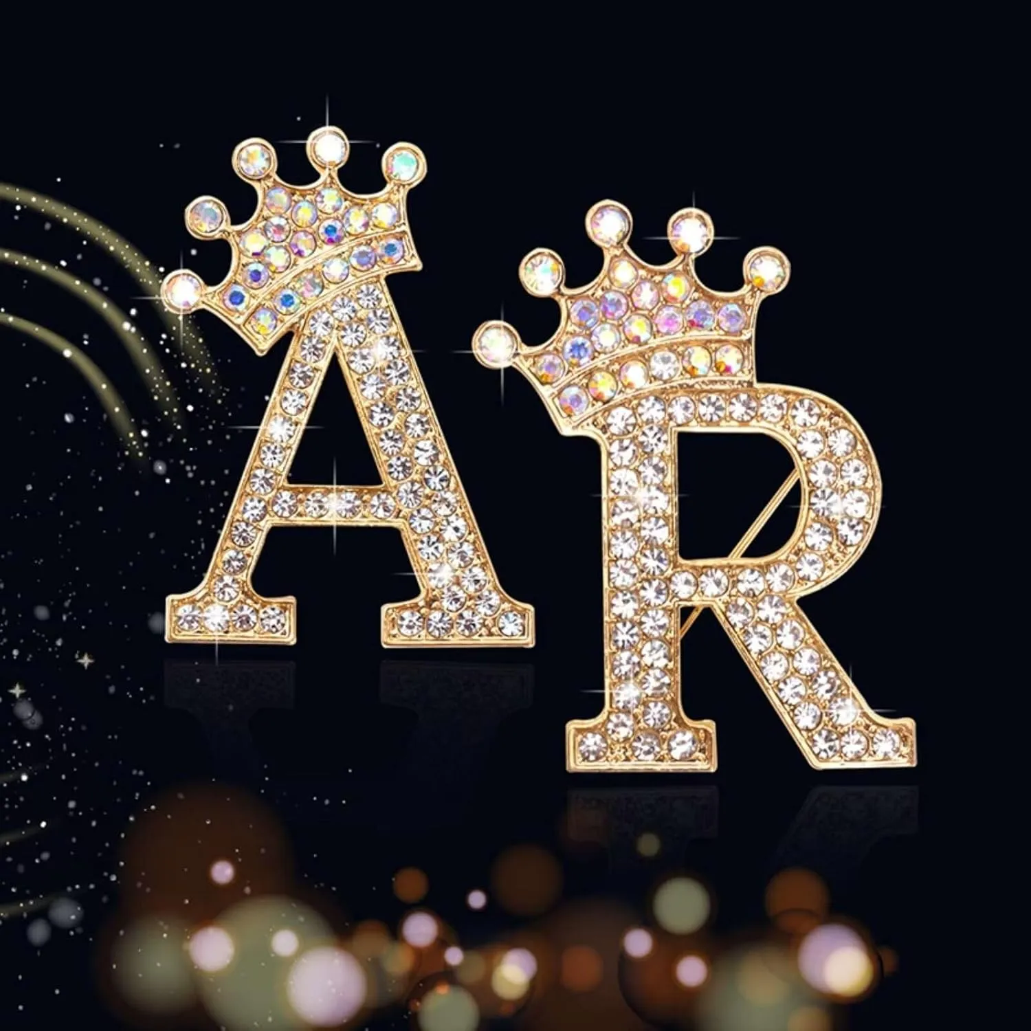 Brooches and Pins for Women Initial Brooch Pin Bag Charm Rhinestone Brooches for Wedding Dress Backpacks Clothing Crafts Accessories Custom Jewelry Gift