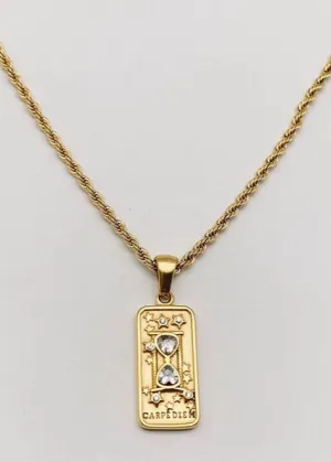 Carpe Diem Tarot Card Pendant | Gold