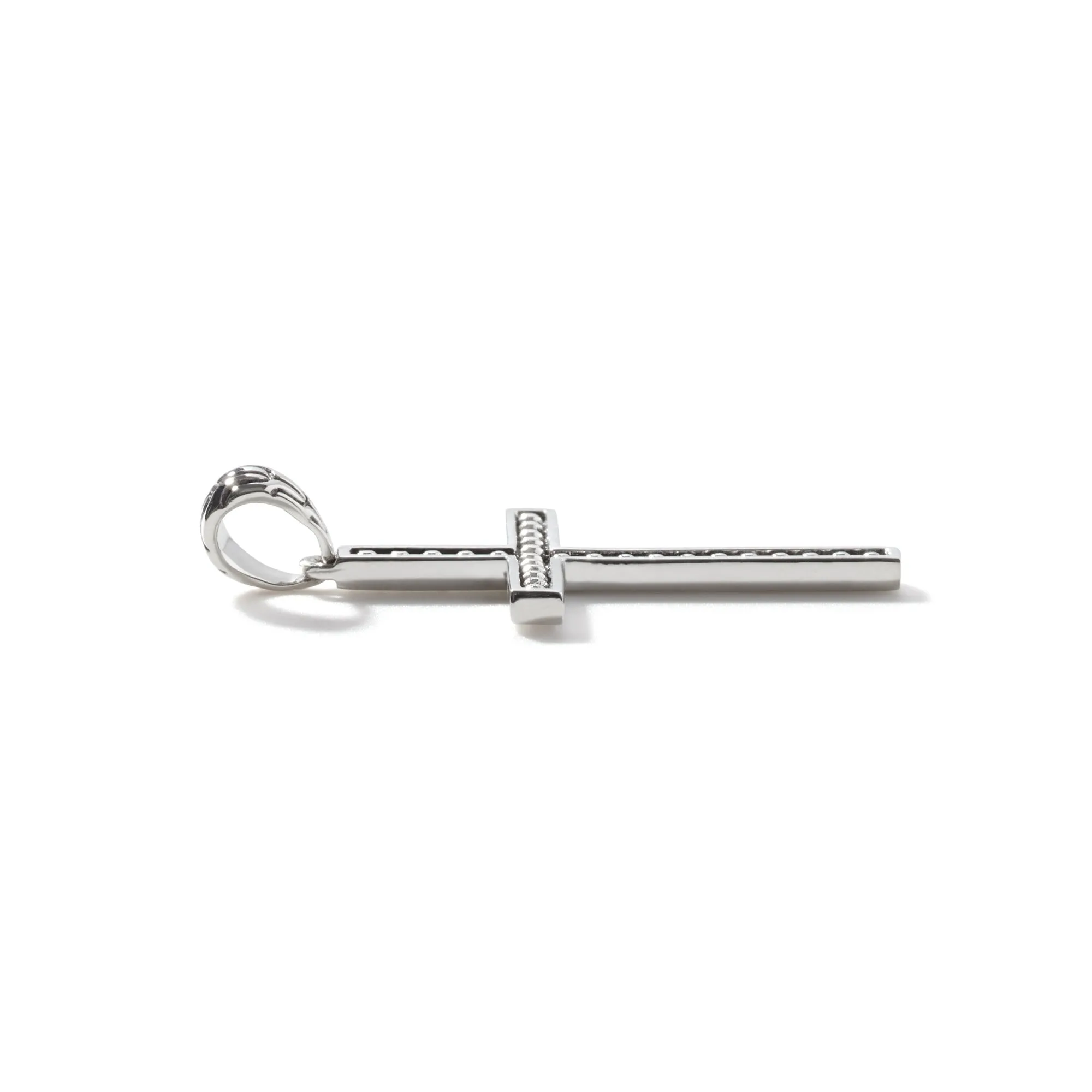 Carved Silver Jawan Cross Pendant