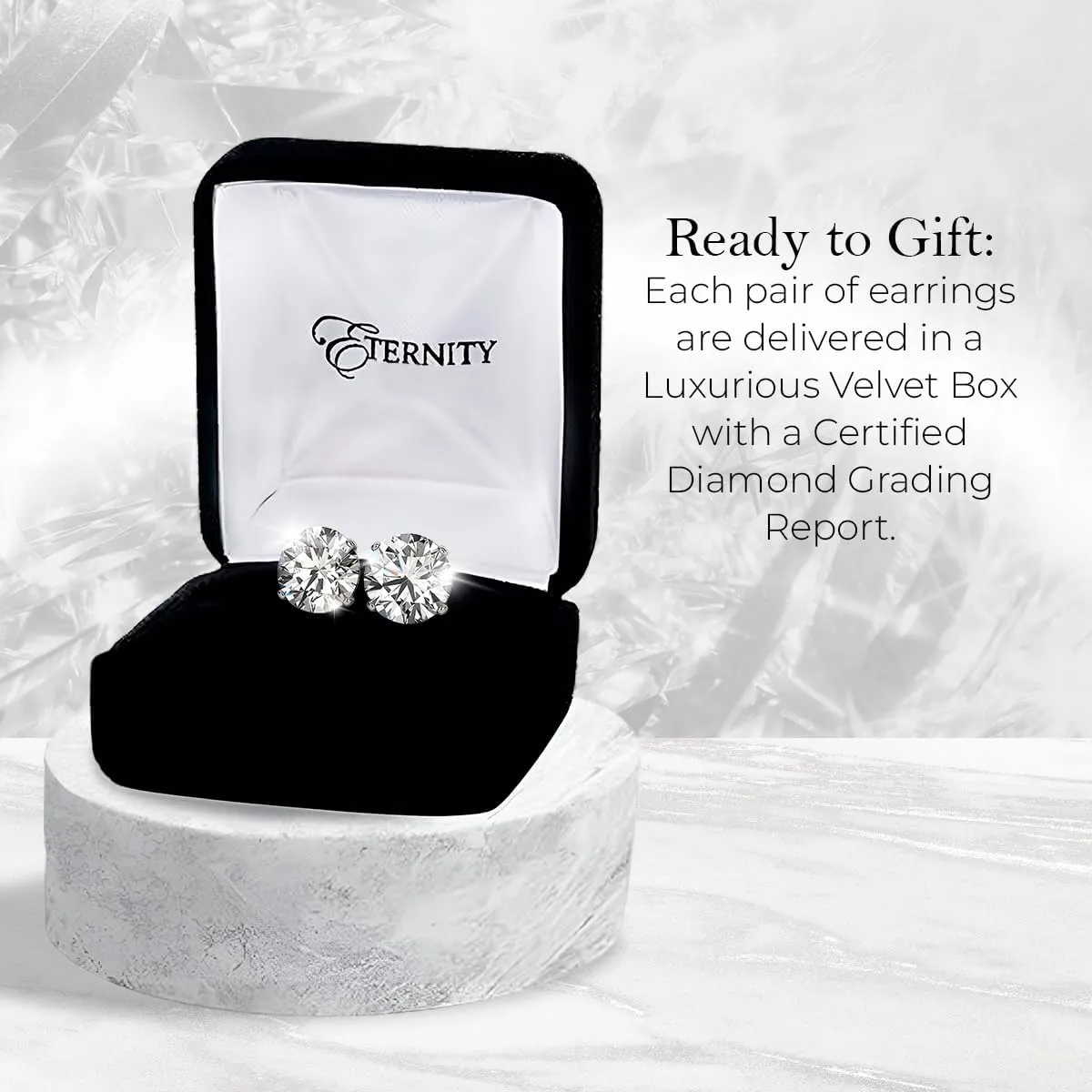 Certified 1/4-3.0 Carat Lab Grown Diamond Earrings in 14K Gold, Premium Collection of Diamond Stud Earrings for Women and Men, Quality Studs in Exceptional Color/Clarity