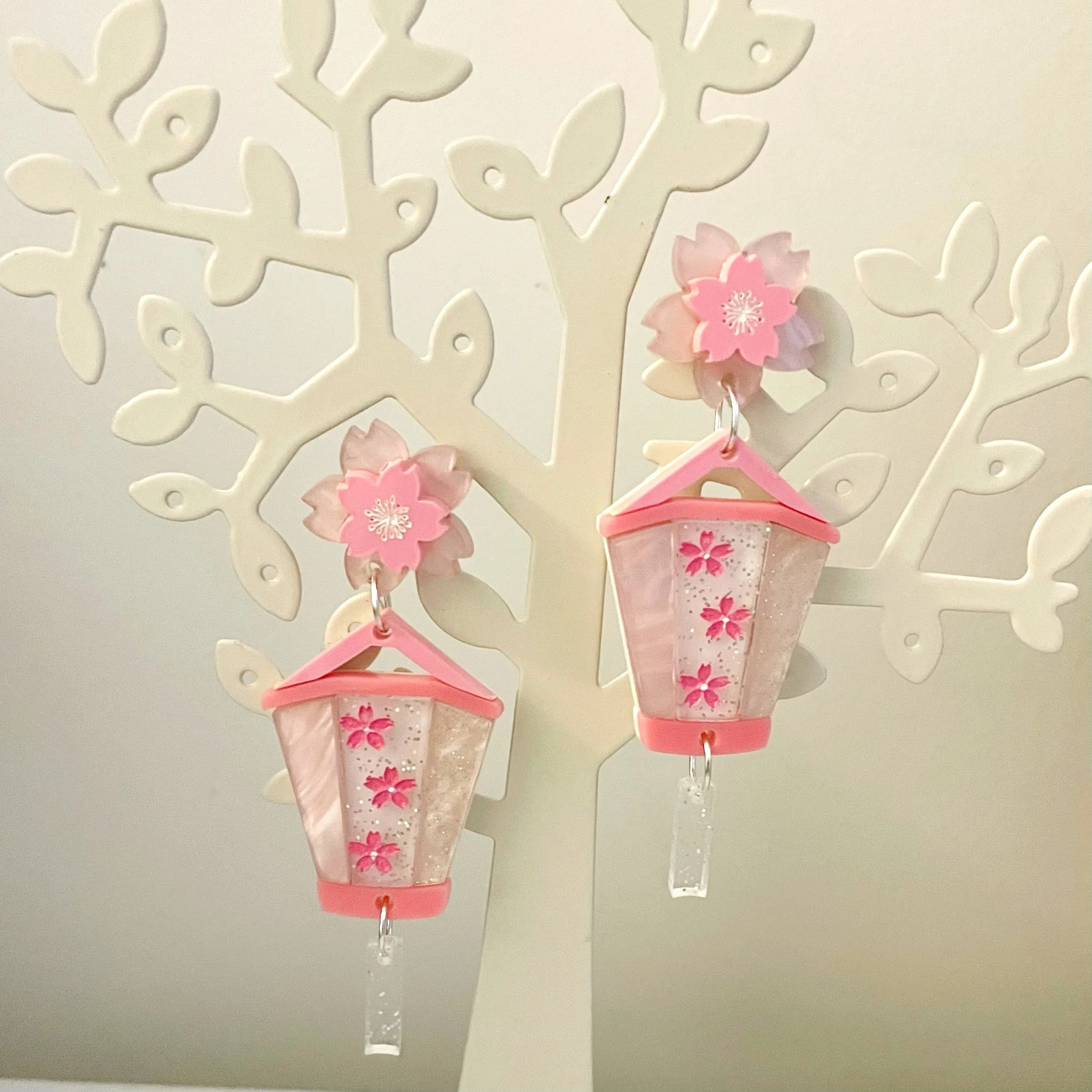 Cherry Blossom Lantern - Earrings - Set of 2