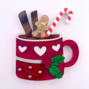 Christmas mug - Brooch - Set of 4