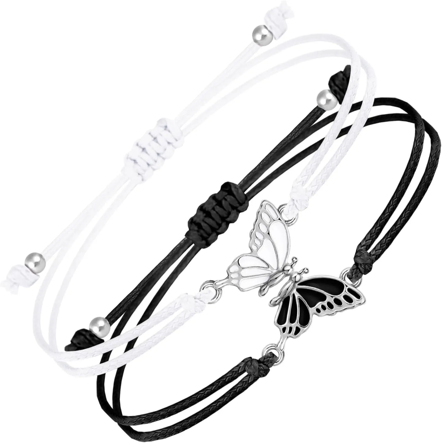 CJIAYUJEW Butterfly Matching Bracelets for Women CouplesAdjustable Strand Best Friends Bracelet Handmade Charm Friendship Bracelets Jewelry