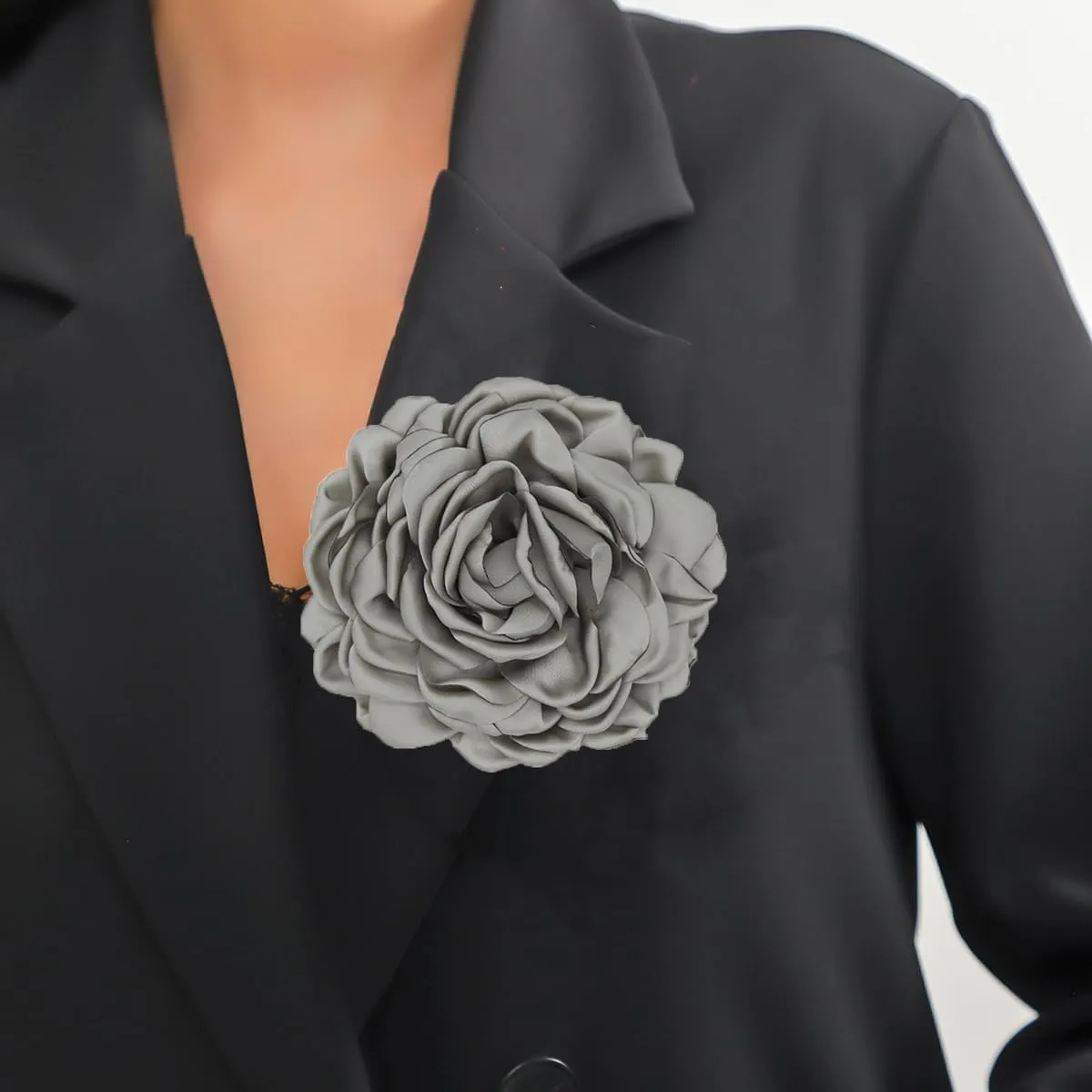 Delicate Large Flower Brooch - Burnt Edge Peony Pure Corsage for Weddings Mother's Day Jewelry