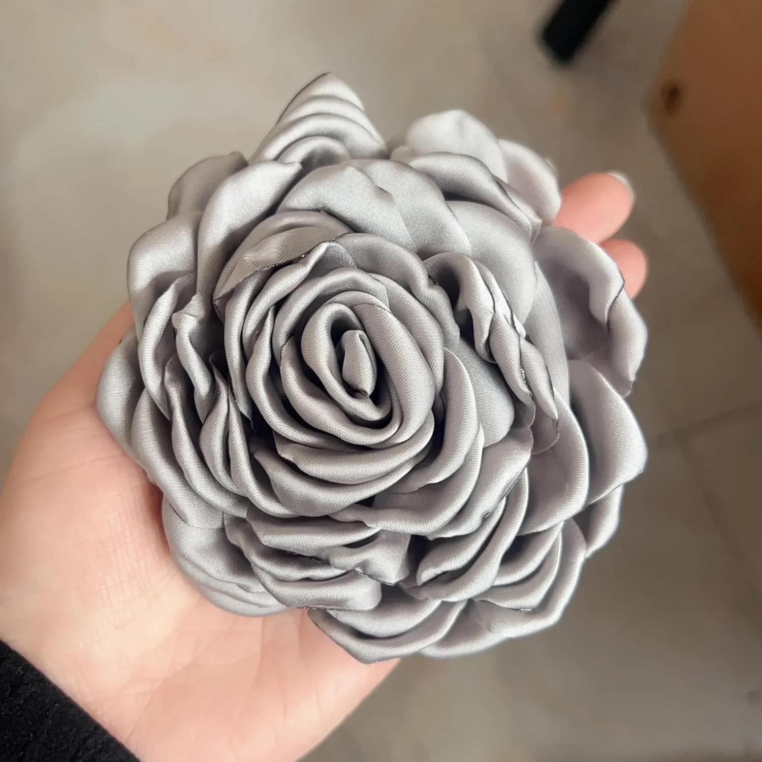 Delicate Large Flower Brooch - Burnt Edge Peony Pure Corsage for Weddings Mother's Day Jewelry