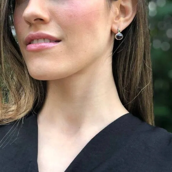 Genuine Opal Earrings - Vintage Opal Earrings - Oval Opal Drop Earrings
