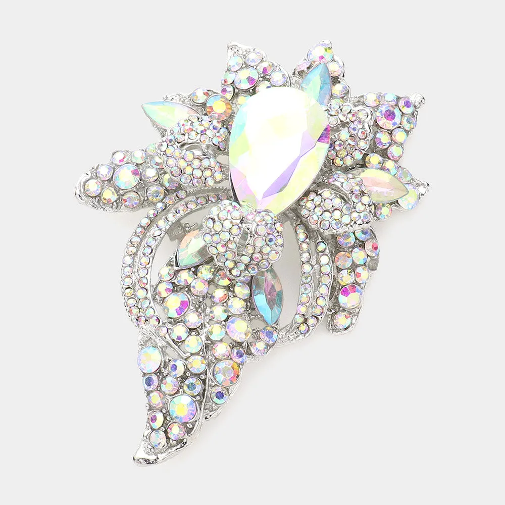 iLLASPARKZ Floral Crystal Pave Bouquet Brooch / Pendant