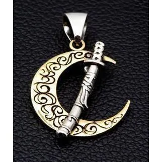 Japanese Sword Moon Pendants