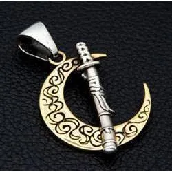 Japanese Sword Moon Pendants