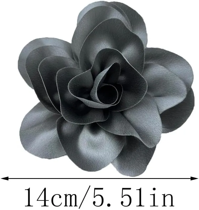 Large Flower Brooches for Women Dainty Fabric Floral Brooch Pin Bohemian Large Big Rose Camellia Flower Oversized Brooches Prom Accessories Jewelry