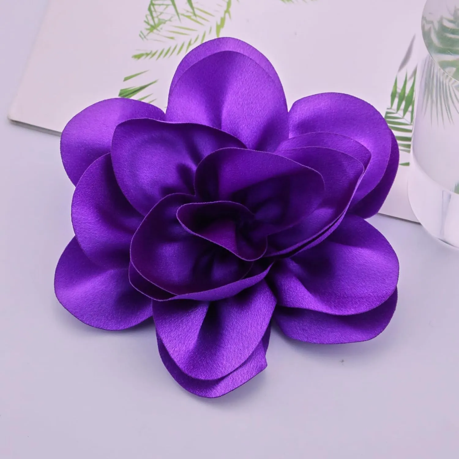 Large Flower Brooches for Women Dainty Fabric Floral Brooch Pin Bohemian Large Big Rose Camellia Flower Oversized Brooches Prom Accessories Jewelry