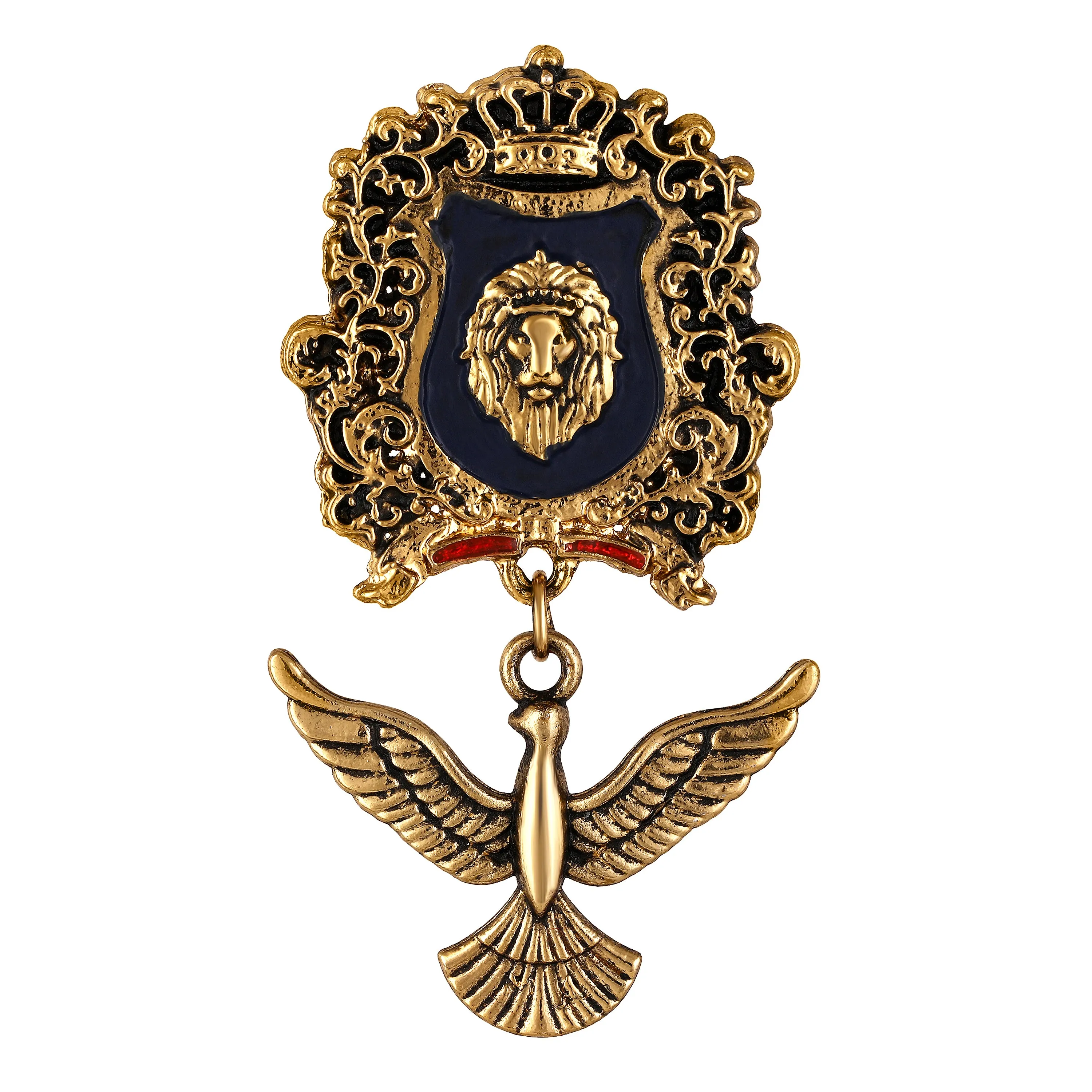 Lion Face and Bird Shaped Indowestern Brooch