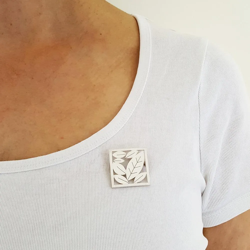 Little Square Leafy Brooch