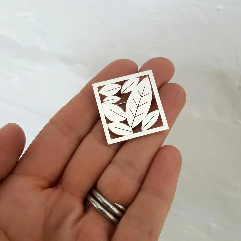 Little Square Leafy Brooch