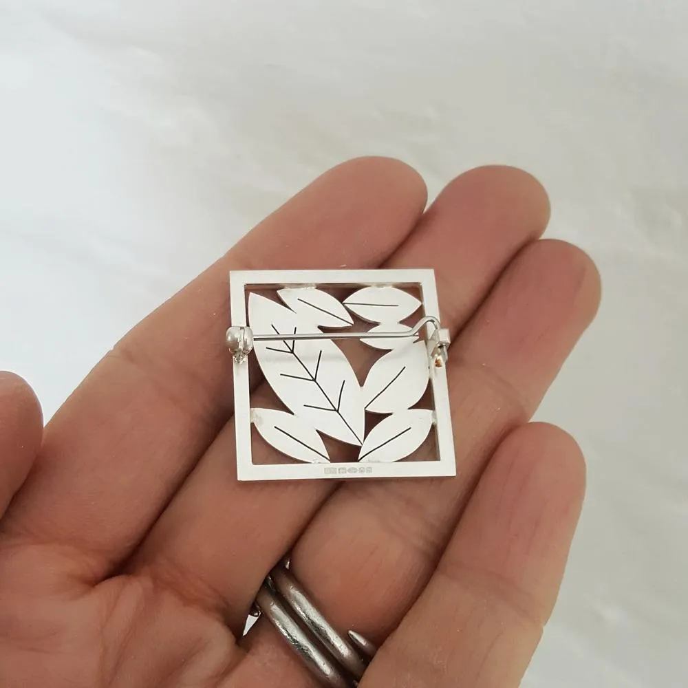 Little Square Leafy Brooch