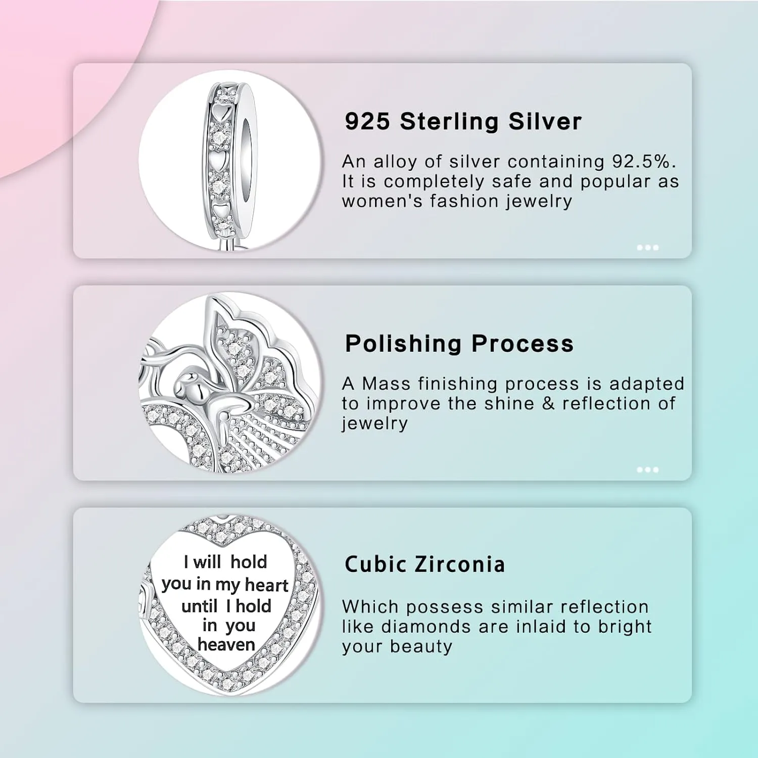 Love You Best Friend Grandma Wife Heart Charm 925 Sterling Silver Charms Fit for Bracelets Necklace Jewelry Gift for Women
