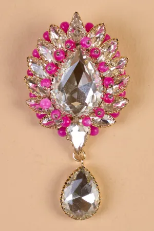 Maroon Crystal Brooch