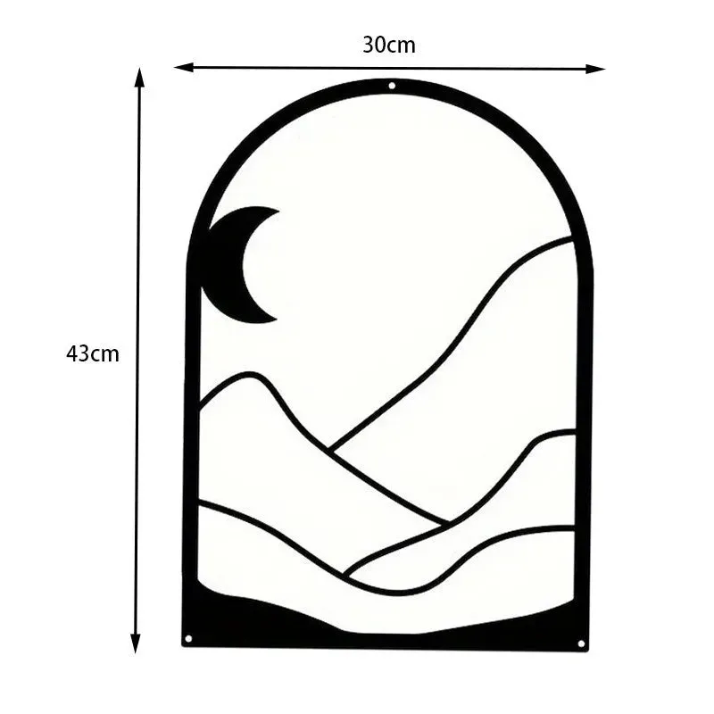 Nordic Iron Line Wall Art – Antique Silhouette Metal Pendants