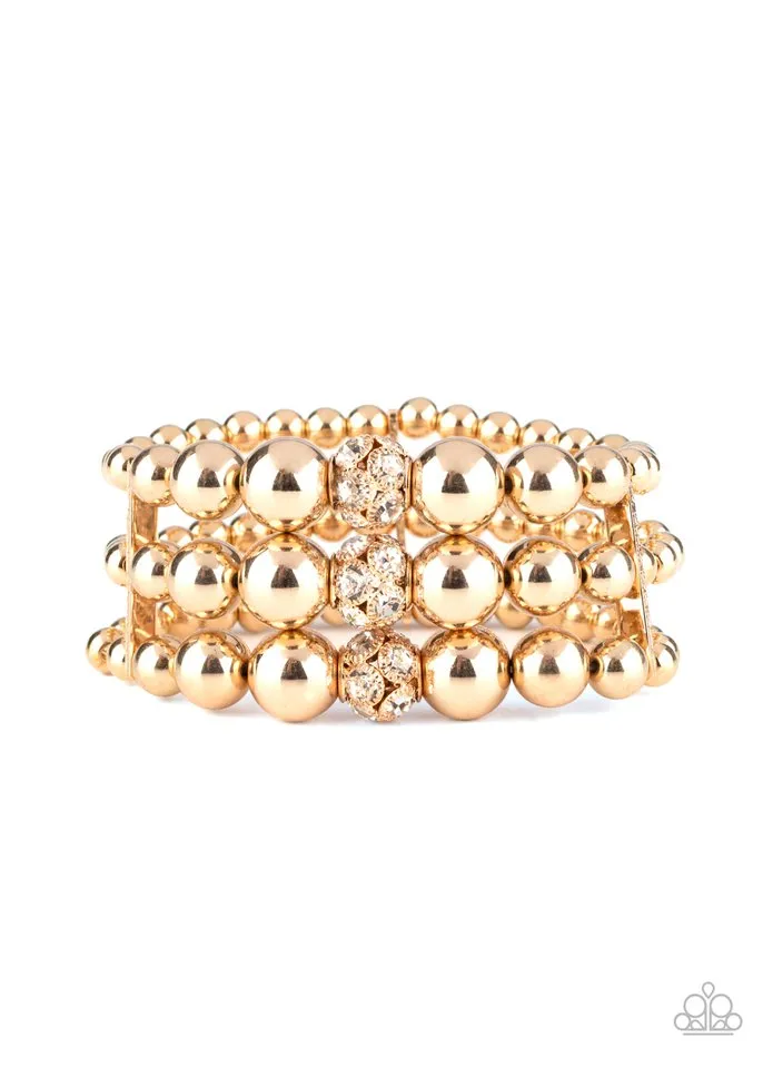 Paparazzi Bracelet ~ Icing On The Top - Gold