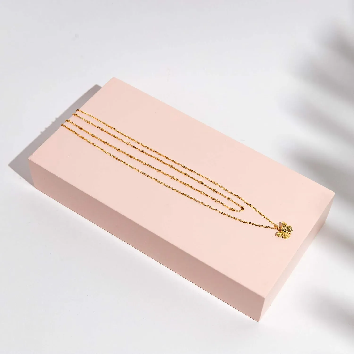 PAVOI 14K Gold Plated Layering Necklaces | Stylish Minimalist Design Pendant Necklaces | Butterfly, Heart, Lock, Evil Eye, Coin, Lightning Bolt, Circle, Cross Pendants for Women