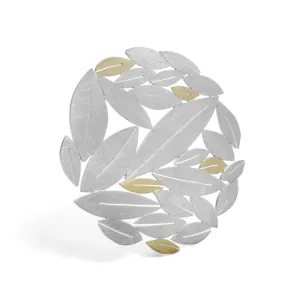 Silver and Gold Leaves Brooch