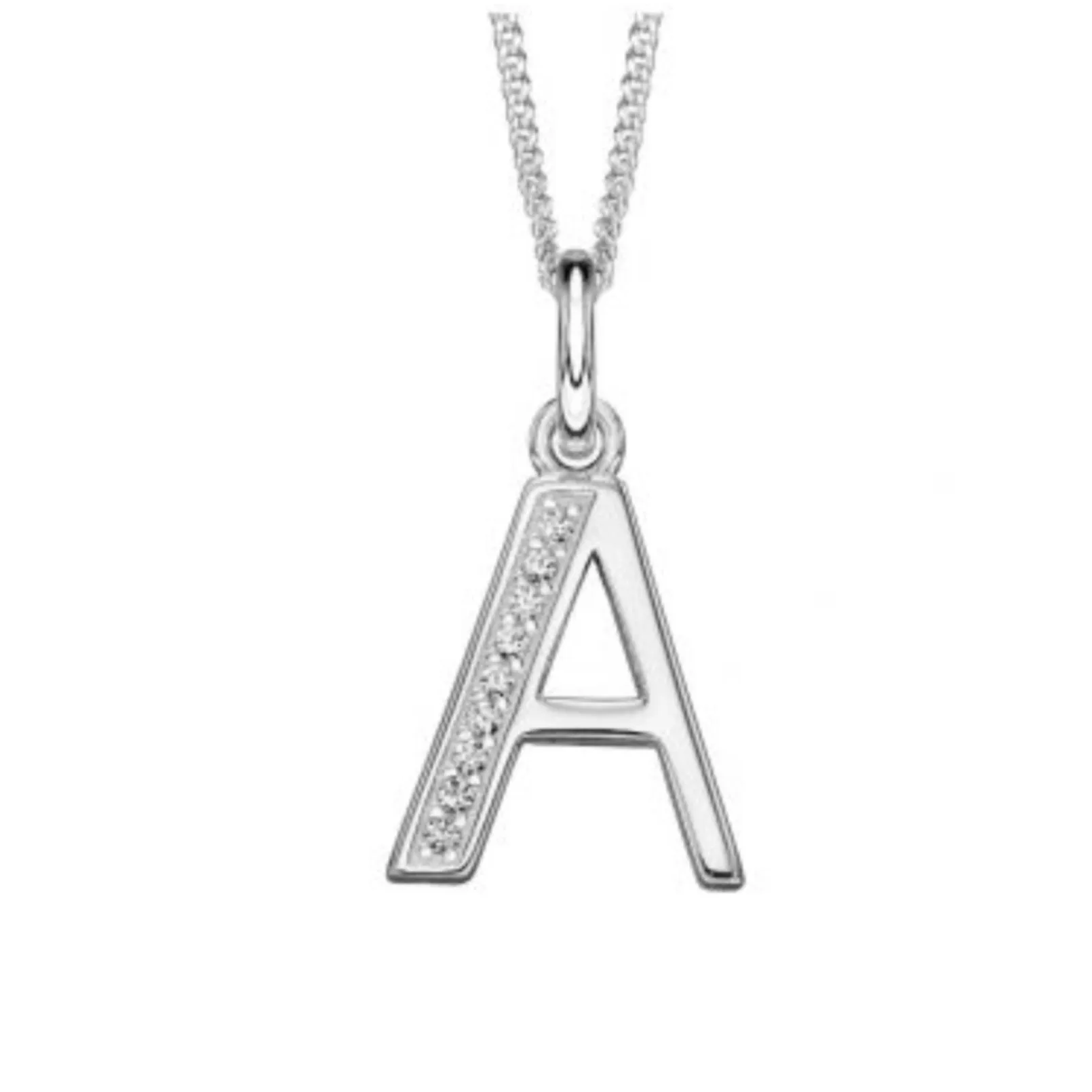 Sterling silver CZ set Art Deco initial A Pendant 34583