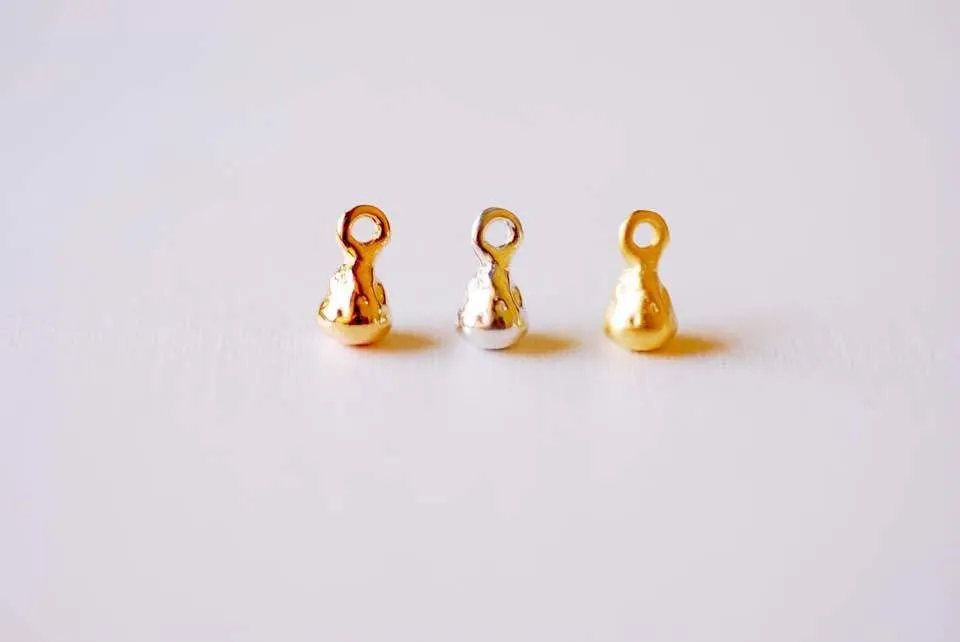 Sterling Silver Nugget Beads- 925 Silver Beads, Sterling Silver Beads, Wholesale Sterling Silver Teardrop with Bail Beads, 229
