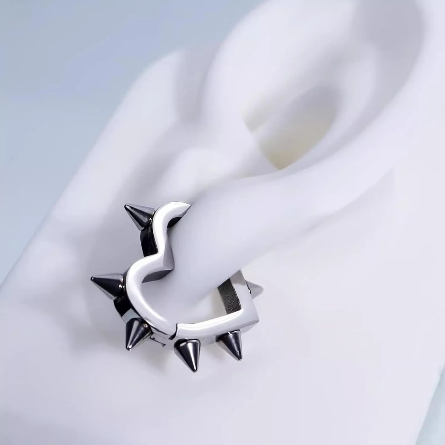 WCRAZYE Gothic Punk Spike Earrings for Women Stainless Steel Minimalist Safety Pin Heart Spike Earrings Punk Y2K Black Dangle Earrings Fashion Personalized Halloween Christmas Goth Jewelry Gifts