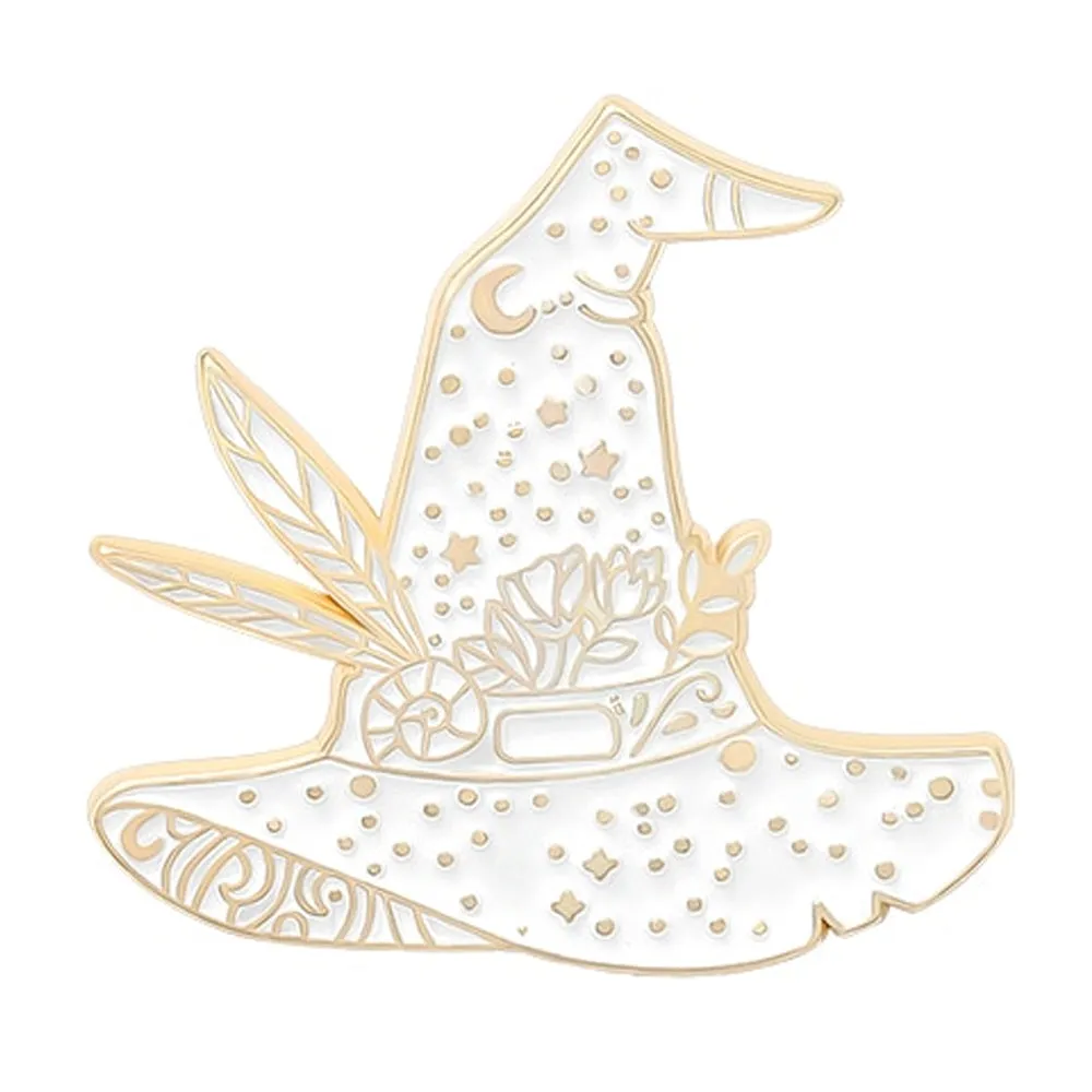 White Witch Hat Enamel Pin